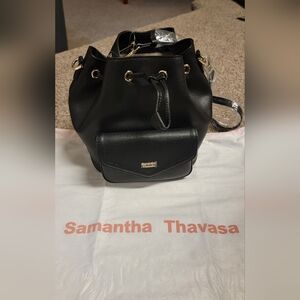 Samantha Thavasa Black Drawstring Backpack
